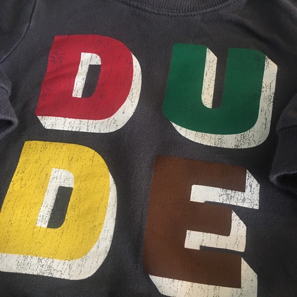 4/$20 “Dude” distressed crew neck pullover - Picture 2 of 2